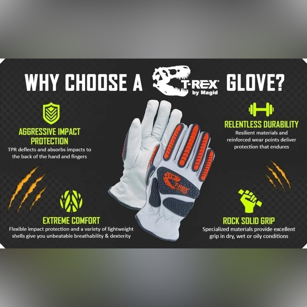 Magid Gray and Red Work Gloves - Picture 12 of 14